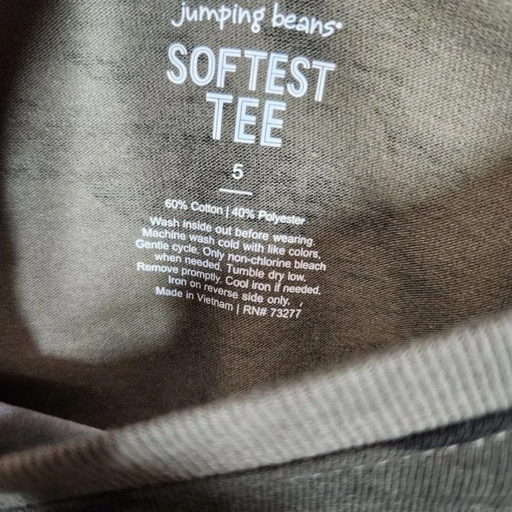 NWT Jumping Beans Softest‎ Tee in Camo Size 5